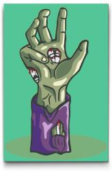  Festés számok szerint - Zombi kéz Méret: 40x60cm, Keretezés: Kartonlemezen