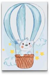  Festés számok szerint - Mackó a léggömbben Méret: 40x60cm, Keretezés: Keret nélkül (csak a vászon)