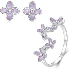 BeSpecial Set argint cu flori de liliac (SZT0050)
