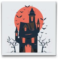  Festés számok szerint - Kísértetjárta ház Méret: 30x30cm, Keretezés: Műanyagtáblával