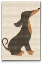  Gyémántszemes kirakó - Aranyos tacskó Méret: 20x30cm, Keretezés: Keret nélkül (csak a vászon), Gyémántok: Kerek