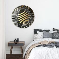 Art gift Кръгло стъклено пано Златни вълни
