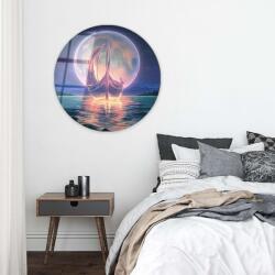 Art gift Стъклено пано Лодка под лунната светлина