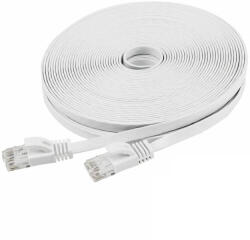 Compatibil Cablu UTP Retea, 20m Lungime, Alb, Format Plat Flexibil Cat6 (CUT6P20M)
