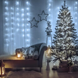 Family Fényfüggöny - 200 db LED - hidegfehér - hálózati - IP44 - 4, 2 m - 8 program (58901B)