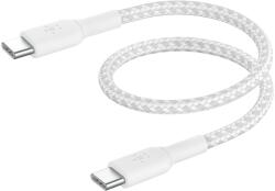 Belkin Cablu Belkin BOOST CHARGE USB-C/USB-C, 15 cm, alb - durabil (CAB004BT0MWH)