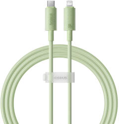 Baseus Data Cable Habitat Series Type-C to Lightning, Gyors töltés, 20W, 480Mbps, 2m - Természetes Zöld Baseus