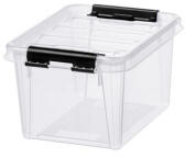 SMARTSTORE Műanyag tárolódoboz, 1, 5 liter, fekete fogantyúkkal, 'Classic 1, 5', átlátszó (CSDSMART25) (CSDSMART25)