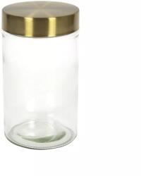 Gastro Üveg tárolódoboz arany fedéllel, űrtartalom: 0, 9 liter, magasság: 170 mm, átmérő: 100 mm