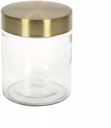 Gastro Üveg tárolódoboz arany fedéllel, Űrtartalom: 0, 6 liter, Magasság: 120 mm, Ø: 100 mm