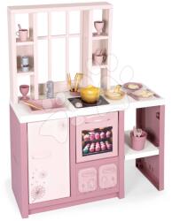 Smoby Bucătărie electronică cu paste magice Loft Fleur Pink 360° Smoby cu sunete două fețe cu 27 de accesorii blat de lucru de 50 cm roz de la 3 ani (SM312602) Bucatarie copii