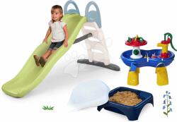 Smoby Set tobogan cu dublu val și nispar cu scaun Funny Toboggan Life Smoby lungimea suprafeței de alunecare 200 cm și pistă de apă cu ciupercă (SM820405-7)