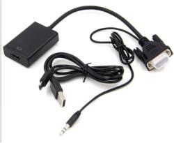 PremiumCord VGA/D-Sub + Jack HDMI Átalakító Fekete 20cm khcon-49 (khcon-49)