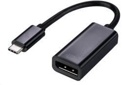 C-TECH USB 2.0 Type C DisplayPort Átalakító Fekete 15cm CB-AD-CM-DPF (CB-AD-CM-DPF)