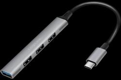 LogiLink USB 3.2 Gen1 Type C, 4 portos vékony hub, alumínium házzal - pcx