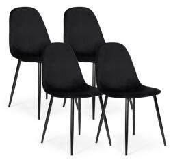 Homelux 4 db-os bársony étkezőszék fekete (J933_BLACK) - geminiduo