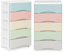 Homelux Kihúzható 5 fiókos polc kerekes lábakkal színes (PJJCBS0024-05C) - geminiduo