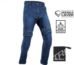TRILOBITE Parado Doublelayer Aaaa Motoros Farmernadrág Slim Fit Hosszított, Kék
