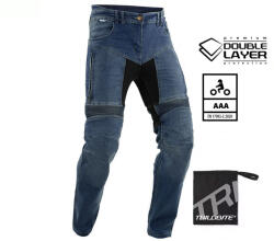 TRILOBITE Parado Doublelayer Aaa Motoros Farmernadrág Slim Fit Hosszított, Kék