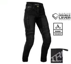 TRILOBITE Lady Parado Doublelayer Aaaa Motoros Farmernadrág Slim Fit, Fekete