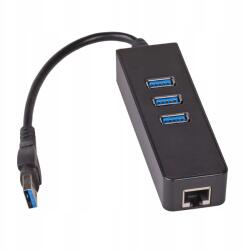 Akyga Usb 3.0 hub 3x Usb 3.0 RJ45 Akyga AK-AD-32 hálózati kártya adapter (AK-AD-32)