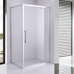 STUXI Torino 100x70 aszimmetrikus szögletes nyílóajtós zuhanykabin 6 mm vízlepergető biztonsági üveggel, króm elemekkel, 200 cm magas (TL-6308-100-TL6301-70)