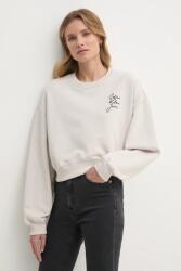 Calvin Klein pamut melegítőfelső bézs, női, nyomott mintás, J20J224743 - bézs M