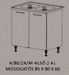 FN Orsi konyha alsó 2 ajtós mosogatós - 80 cm széles elem (tálcával)