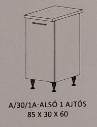 FN Flóra konyha alsó 1 ajtós - 30 cm széles elem
