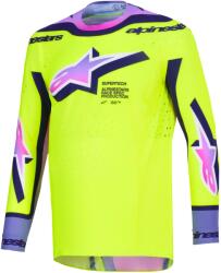 Alpinestars Tricou motocross Alpinestars Supertech Vista galben fluo-violet-negru (AIM170-0346)