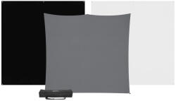  Westcott X-Drop Pro 3 Darabos Szövet Háttér Készlet - Fotó-Stúdió Háttér - 240cm x 240cm (fekete/fehér/szürke) (815K)