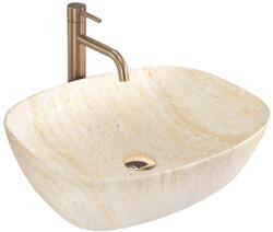 Rea Freja, pultra szerelhető mosdó 512x396x137mm, kőutánzat-travertin matt, REA-U6689 (REA-U6689)
