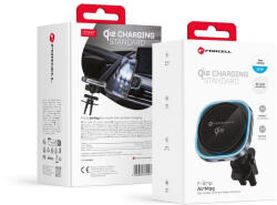 Forcell F-GRIP Air Mag (F-07) Qi2 induktív töltőtartó MagSafe kompatibilis rácshoz, ezüst