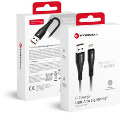 Forcell F-Energy 2.4A 12W Szilikon USB A - Lightning kábel 1 m C343 fekete
