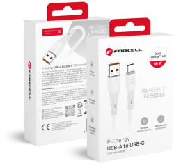 Forcell F-Energy USB A - USB C kábel QC4.0 3A 66W Szilikon 1 m C342 Fehér