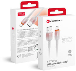 Forcell F-Energy USB A - Lightning kábel 2.4A 12W Gradient 1 m C353 fehér