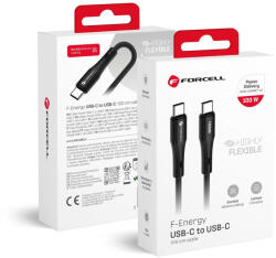 Forcell F-Energy USB C - USB C kábel QC4.0 PD 5A 100W Szilikon 1 m C347 fekete