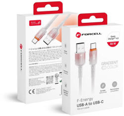 Forcell F-Energy USB A - USB C kábel QC4.0 3A 66W Gradient 1 m C352 fehér