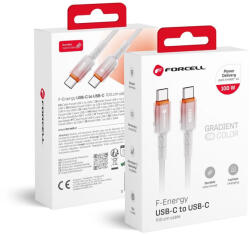FORCELL F-Energy USB C - USB C kábel QC4.0 PD 5A 100W Gradient 1 m C357 fehér
