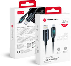 Forcell F-Energy QC4.0 PD USB A - USB C kábel 3A 66W Digitális 1, 2 m C272 fekete