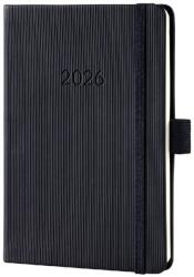  C2613 Sigel Conceptum határidőnapló, 2026, 10, 8x15 cm heti, fekete (C2613)