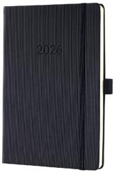 Sigel Conceptum határidőnapló, 2026, 14, 8x21, 3cm heti, fekete (C2612)