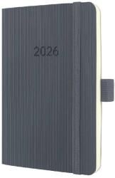  C2637 Sigel Conceptum határidőnapló, 2026, 9, 3x14 cm heti, sötétszürke, puhafedelű (C2637)