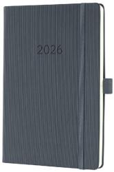 Sigel Conceptum határidőnapló, 2026, 14, 8x21, 3 cm heti, sötétszürke (C2666)