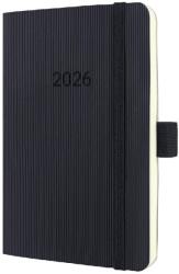  C2623 Sigel Conceptum határidőnapló, 2026, 9, 3x14 cm heti, fekete, puhafedelű (C2623)