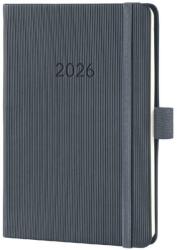 Sigel Conceptum határidőnapló, 2026, 10, 8x15 cm heti, sötétszürke (C2667)