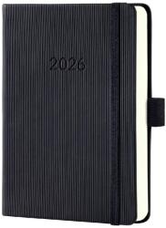 Sigel Conceptum határidőnapló, 2026, 10, 8x15 cm napi, fekete (C2611)