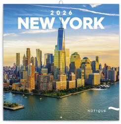 REALSYSTEM Lemeznaptár REALSYSTEM 300x300mm New York 2026 (6097-NY) - kreativjatek