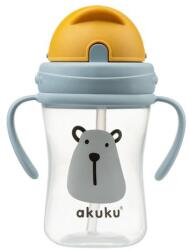 AKUKU Tanulópohár Szívószálas, maci minta (300 ml/db) - diaper