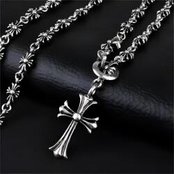 HARAHU Colier GO-38451 Cross - Argintiu / 60cm / 3, 9cm KP38451